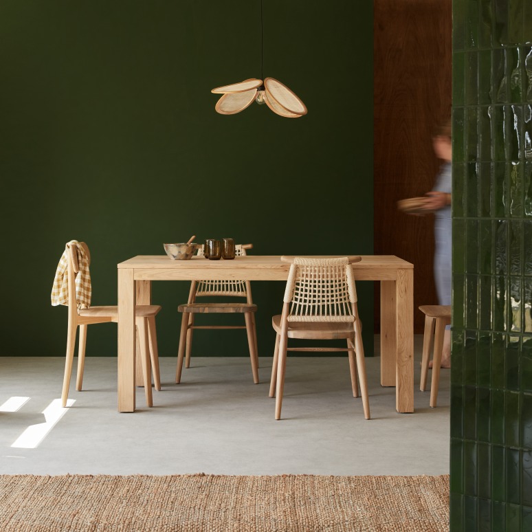 Eden - Rechthoekige tafel in massief eiken voor 4/6 personen