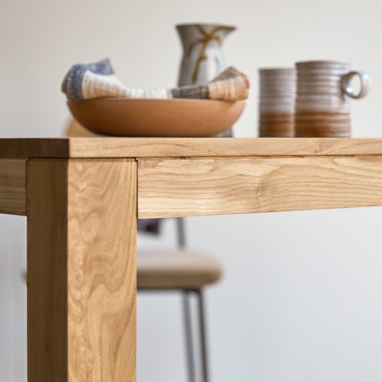 Eden - Rechthoekige tafel in massief eiken voor 4/6 personen