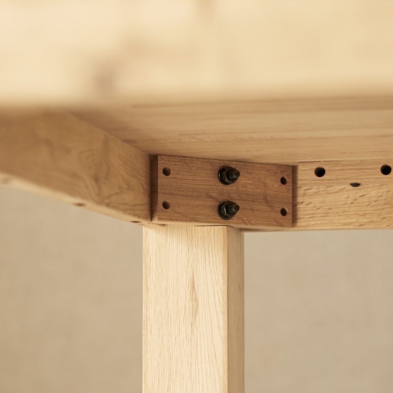 Eden - Rechthoekige tafel in massief eiken voor 4/6 personen