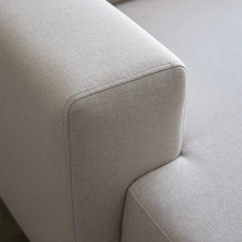 Lars - Sofa mit Eckelement links und ecrufarbenem Stoffbezug 300 x 150 cm ,5-Sitzer