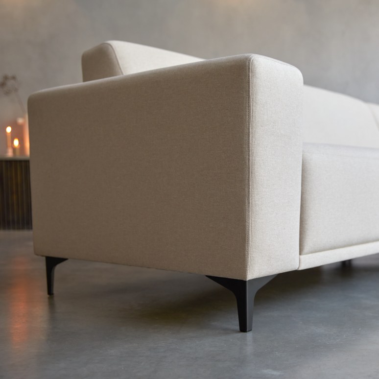 Lars - Hoekbank rechts in ecru stof 300 x 150 cm