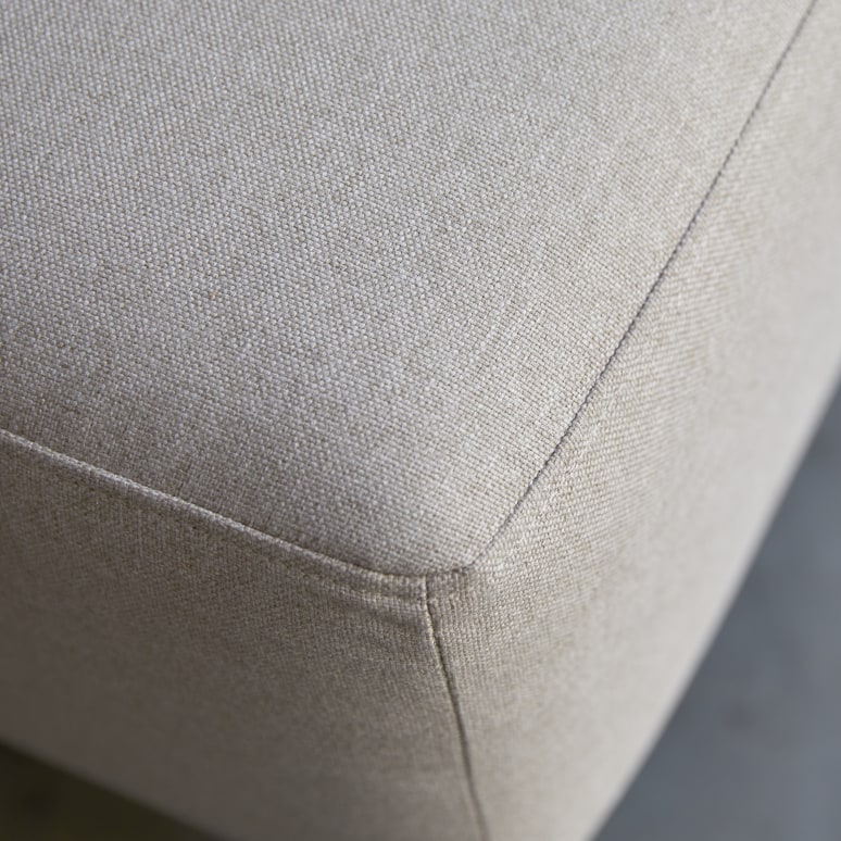 Lars - Footstool in ecru fabric