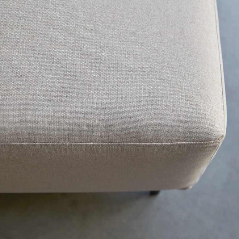 Lars - Footstool in ecru fabric
