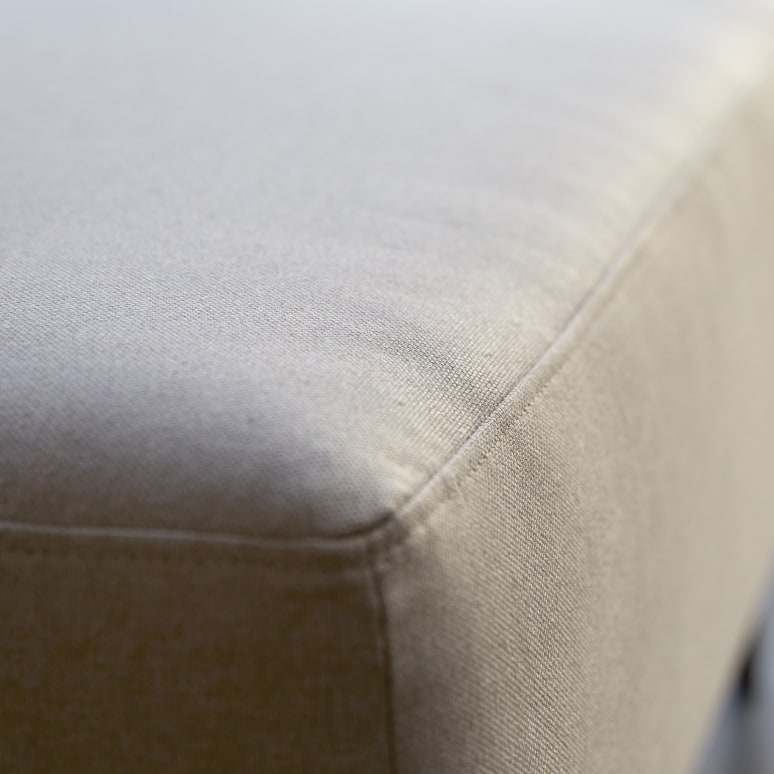 Lars - Footstool in ecru fabric