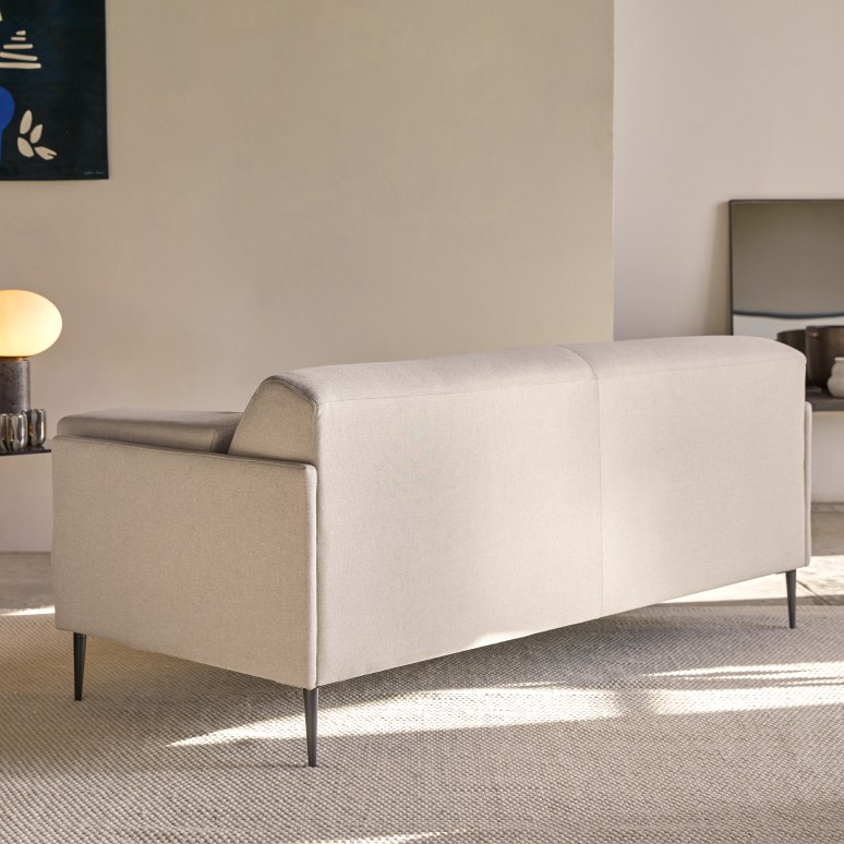 Finn - 3-Sitzer-Sofa mit ecrufarbenem Stoffbezug