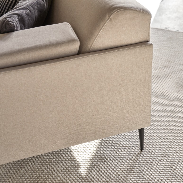 Finn - Sofa in ecru fabric, 3 seats