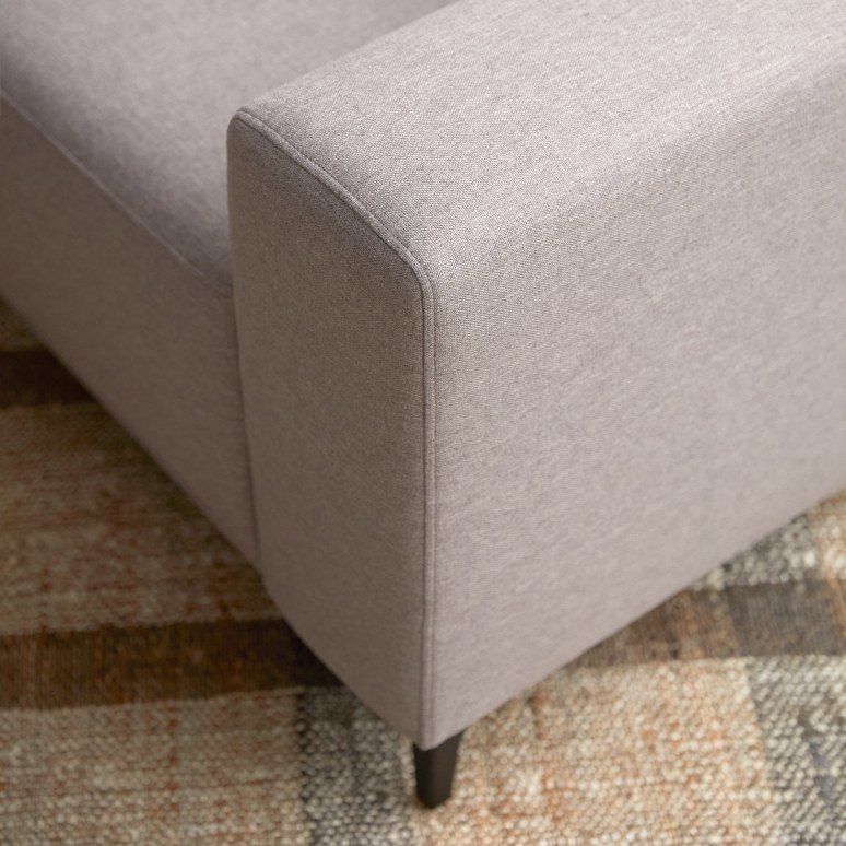 Lars - Left-hand corner sofa in taupe grey fabric, 295 x 185 cm, 5 seats.