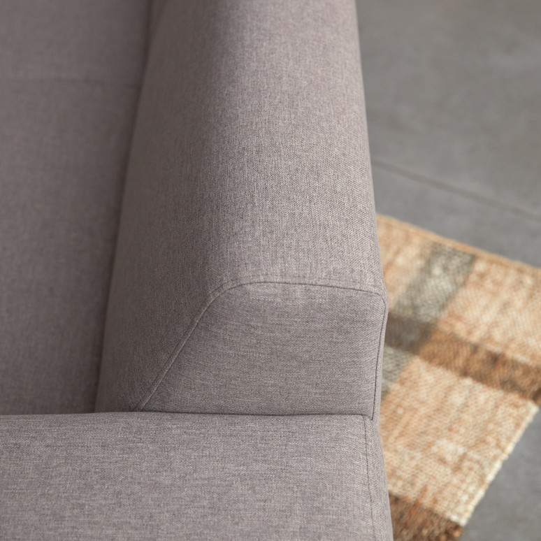 Lars - Left-hand corner sofa in taupe grey fabric, 295 x 185 cm, 5 seats.