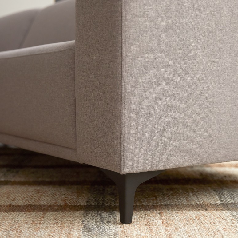 Lars - Canapé d'angle gauche en tissu gris taupe 295 x 185 cm, 5 places