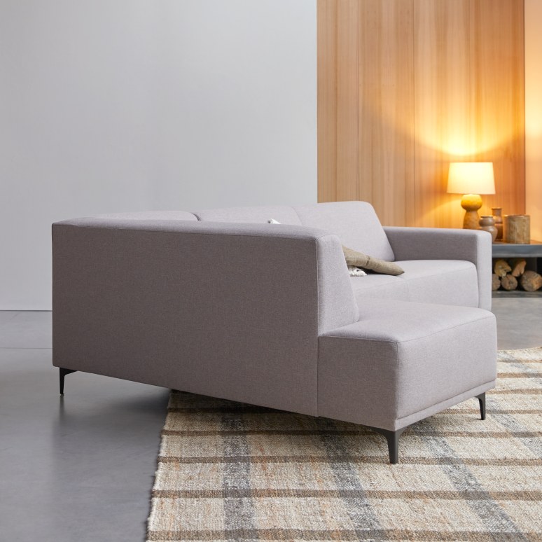 Lars - Left-hand corner sofa in taupe grey fabric, 295 x 185 cm, 5 seats.