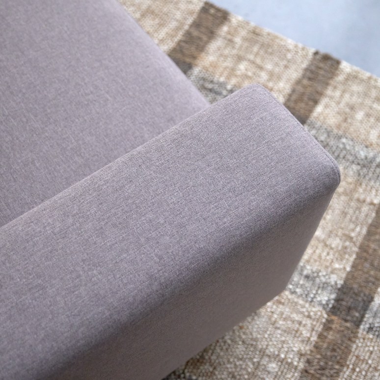 Lars - Right-hand corner sofa in taupe grey fabric 295 x 185 cm, seats 5