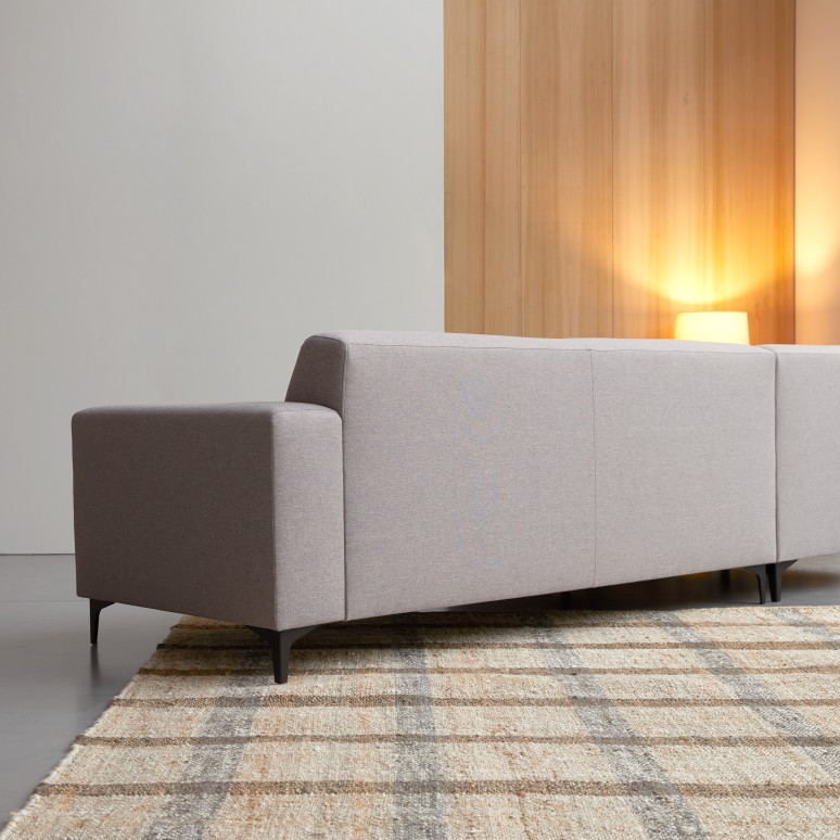 Lars - Ecksofa mit Eckelement links und taupegrauem Stoffbezug 300 x 150 cm ,5-Sitzer