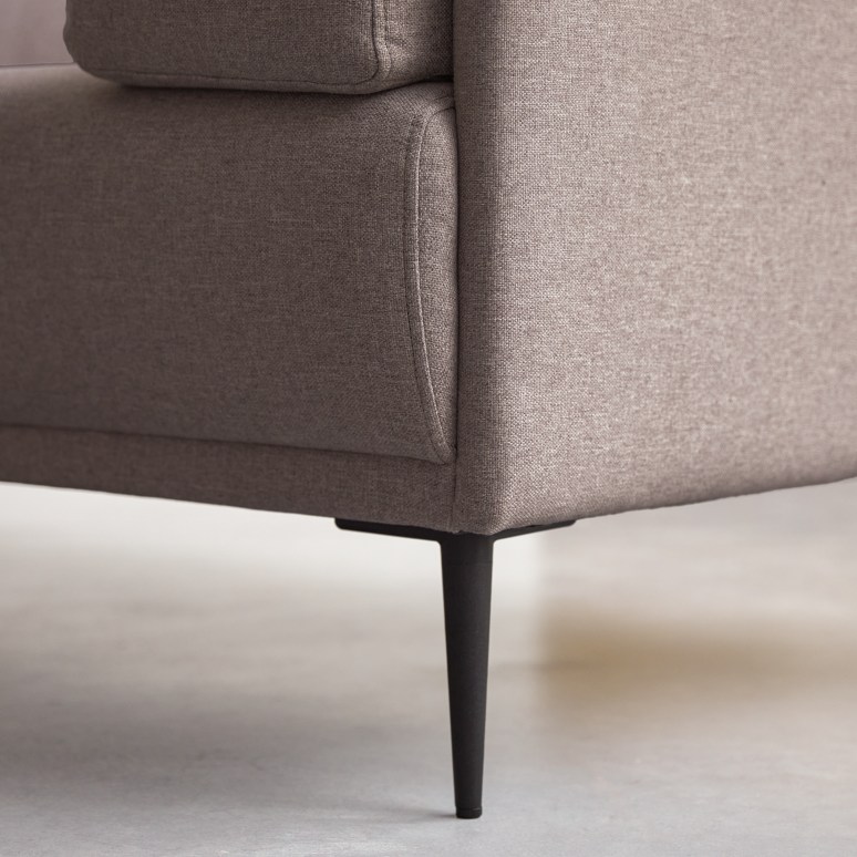 Finn - Canapé en tissu gris taupe, 3 places