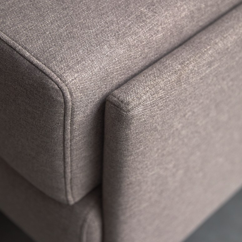 Finn - ﻿Taupe grey 3-seater fabric-covered sofa