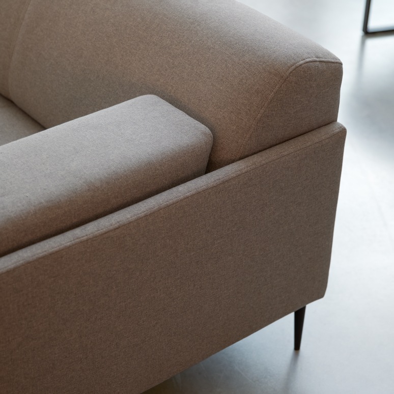 Finn - Taupe grey 2-3-seater fabric-covered sofa