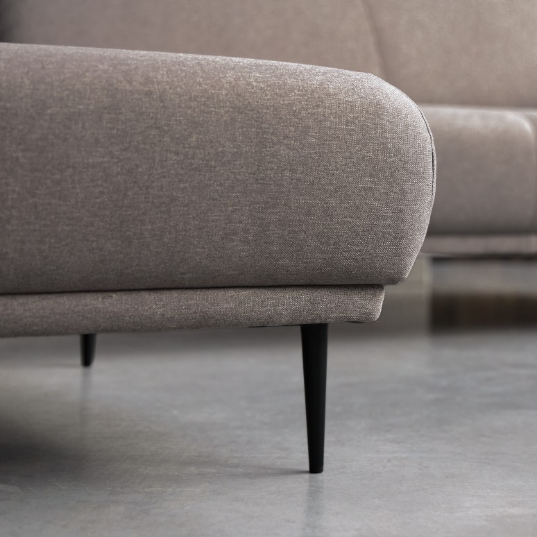 Finn - Ecksofa mit linkem Eckelement  und maulwurfsgrau Stoffbezug 270 x 180 cm ,4-Sitzer