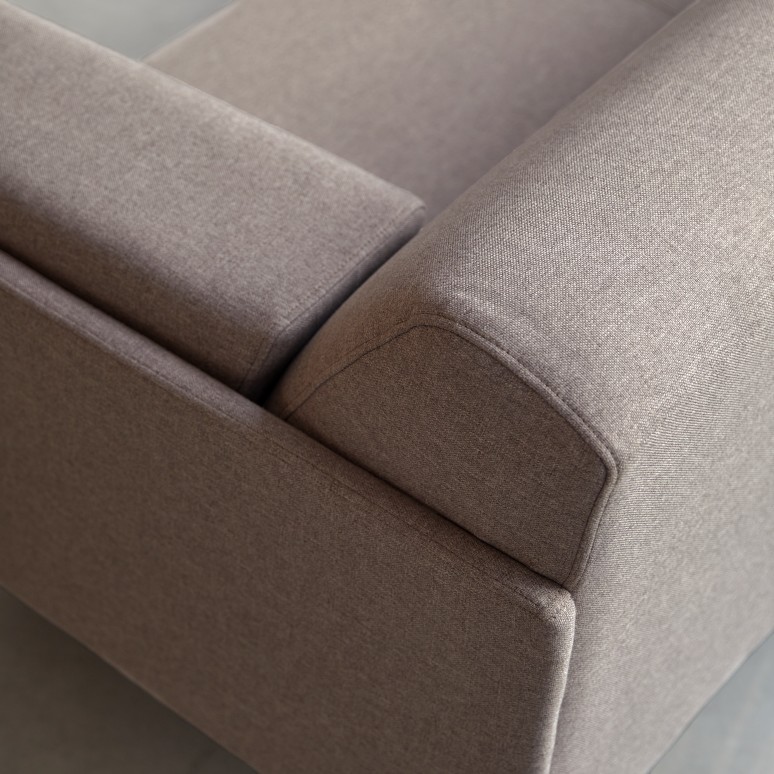 Finn - Ecksofa mit linkem Eckelement  und maulwurfsgrau Stoffbezug 270 x 180 cm ,4-Sitzer