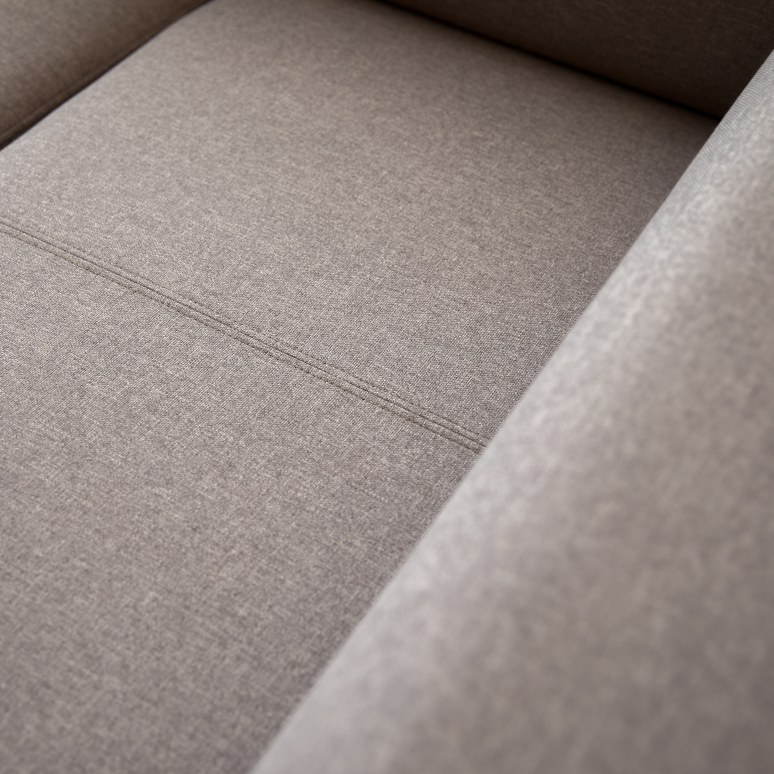 Finn - Ecksofa mit Eckelement rechts und maulwurfsgrau Stoffbezug 270 × 180 cm ,4-Sitzer