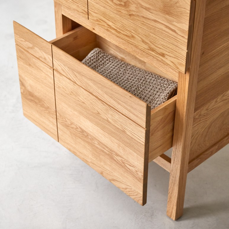 Easy - Massief eikenhouten en keramisch badkamermeubel 60 cm