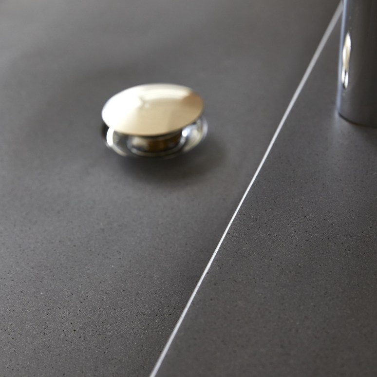 Easy - Mueble de baño de roble macizo y piedra de lava Easy de 60 cm