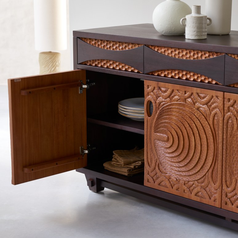 Frida - Buffet in legno di mogano massello 180 cm