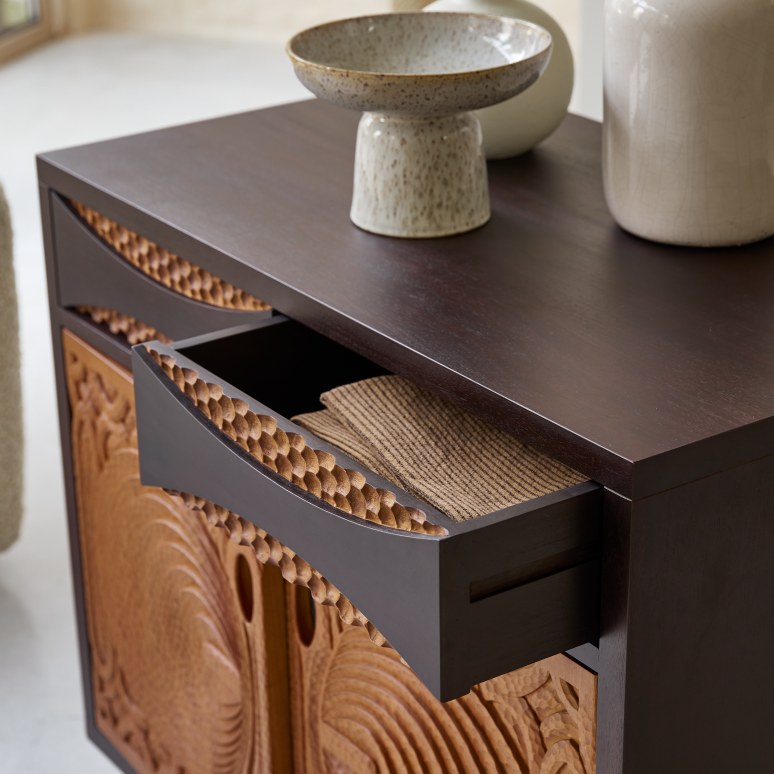 Frida - Sideboard aus massivem Mahagoniholz 93 cm