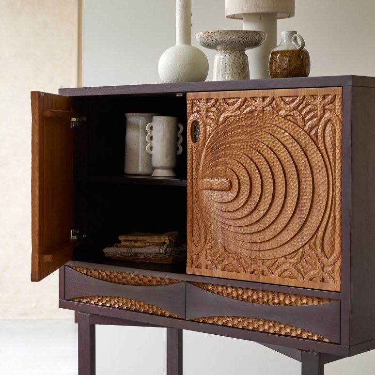 Frida - Bahut en acajou massif 120 cm