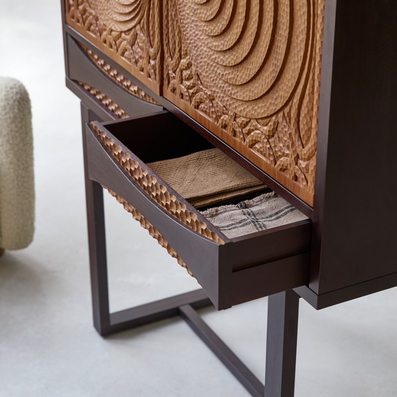 Frida - Bahut en acajou massif 120 cm