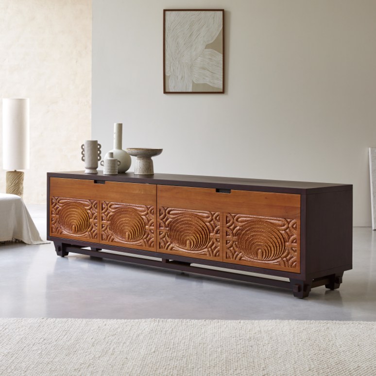 Frida - Massief mahoniehouten tv-meubel 200 cm