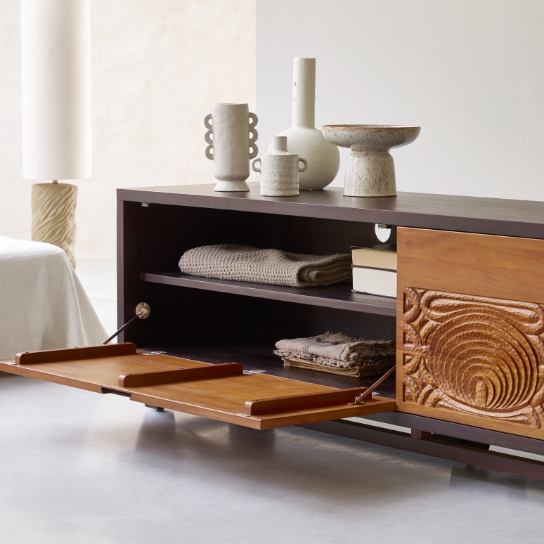 Frida - Massief mahoniehouten tv-meubel 200 cm