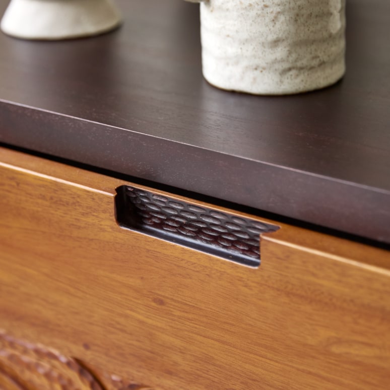 Frida - Mueble para TV de caoba maciza de 200 cm