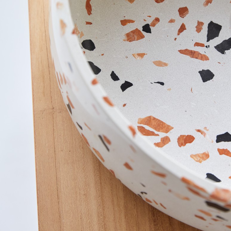 Milos - Vasque ronde en terrazzo premium brown