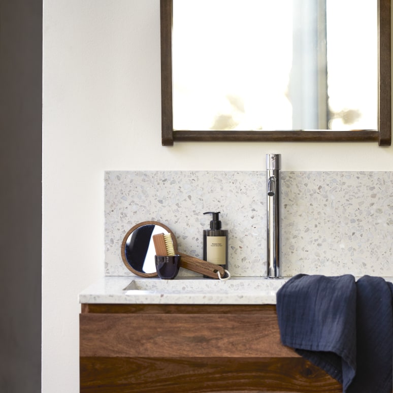 Ava - Backsplash in Moon Premium Terrazzo for 32" Vanity