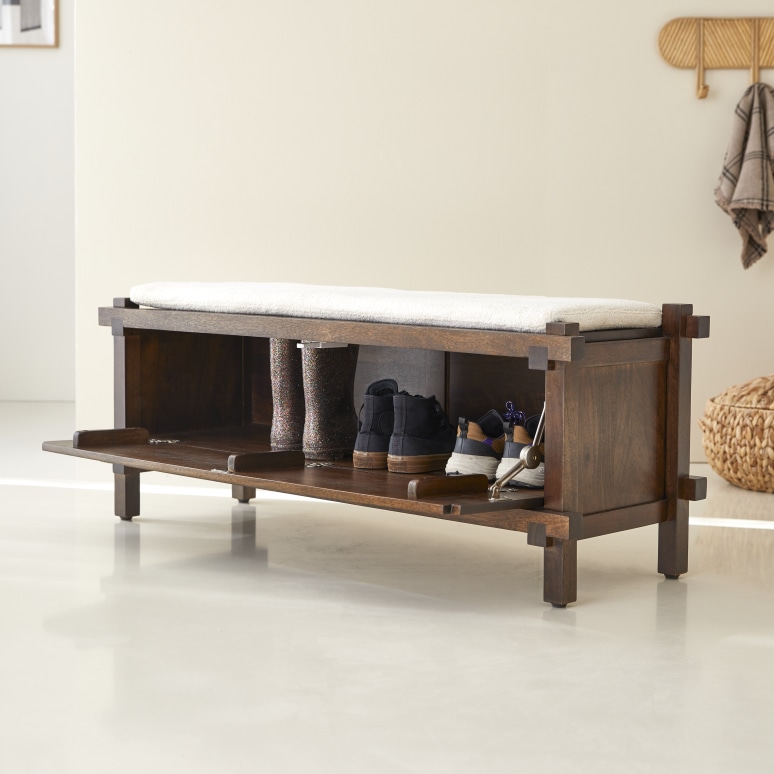 Arko - Mueble zapatero de madera maciza de mango