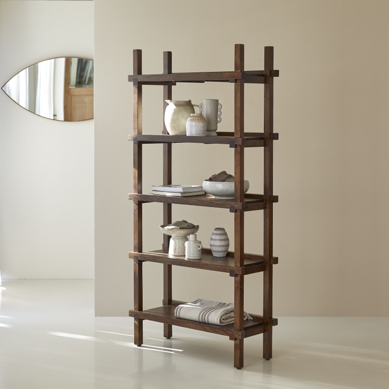 Arko - Solid Mango Wood high Bookcase