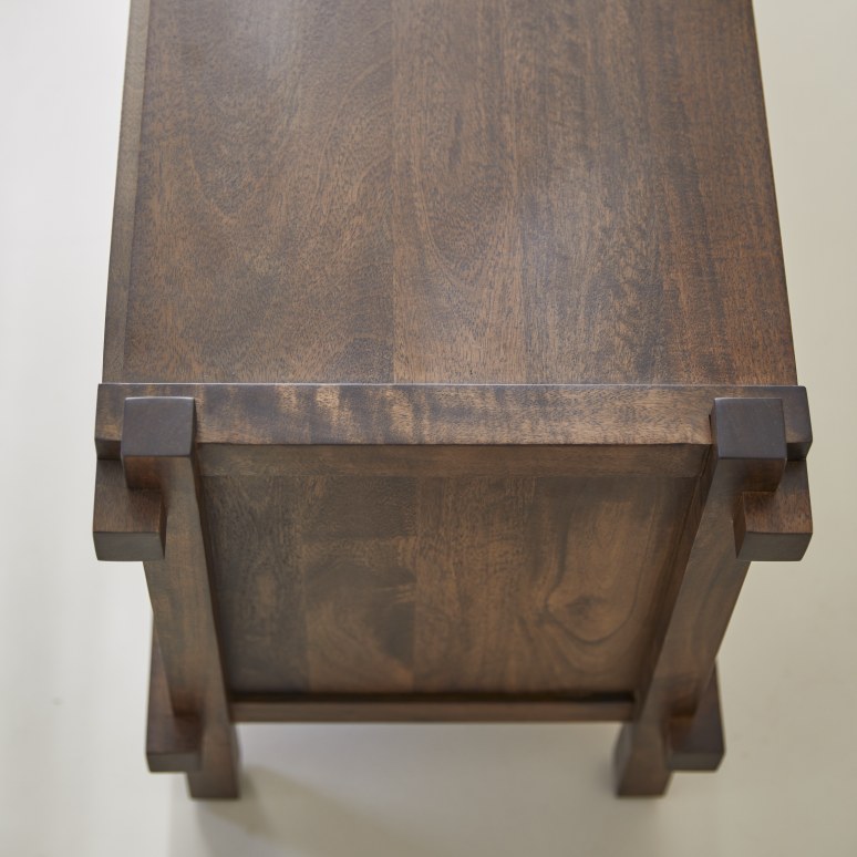 Arko - Mueble para TV de madera de mango macizo con 2 cajones de 120 cm