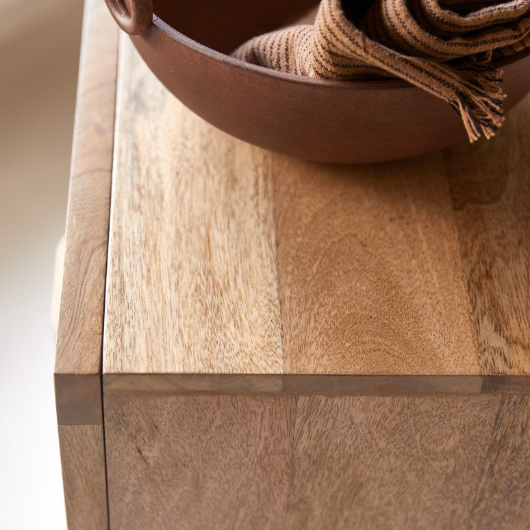 Sina - Solid mango wood and rattan chest of drawers