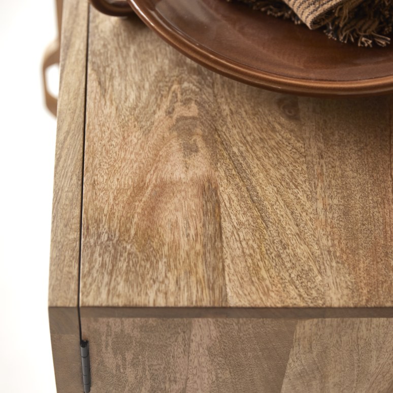 Sina - Buffet in legno di mango massello e rattan da 115 cm