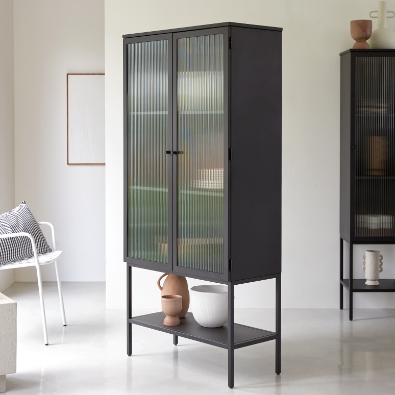 Antonin - Glass fronted metal display cabinet