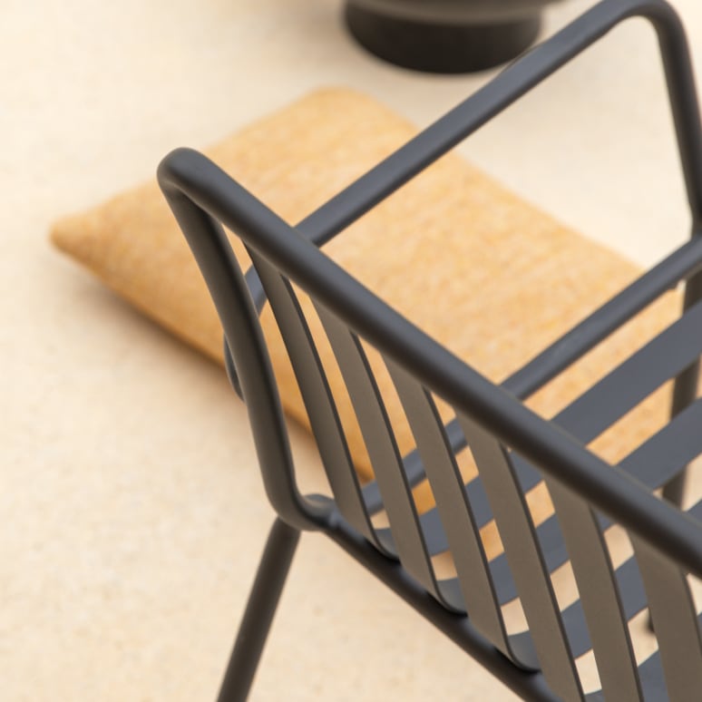 Gaby - Sillón de jardín de metal negro