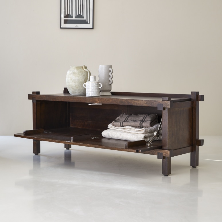 Arko - Mueble para TV de mango macizo de 120 cm