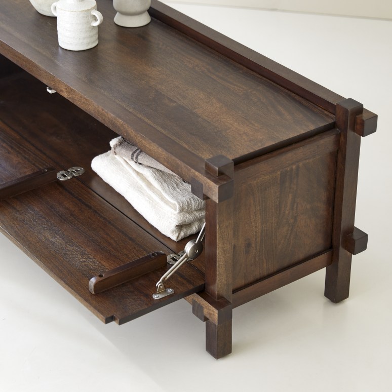 Arko - TV unit in solid mango wood 120 cm