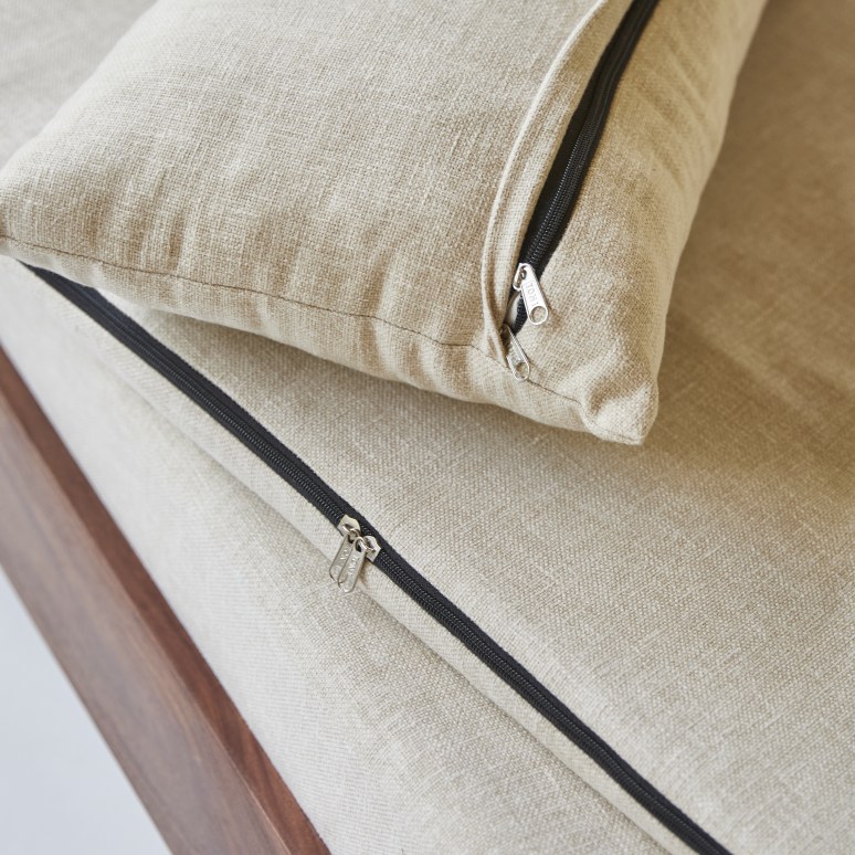 Metric - Sofa aus massivem Palisanderholz und Stoff, 2-Sitzer