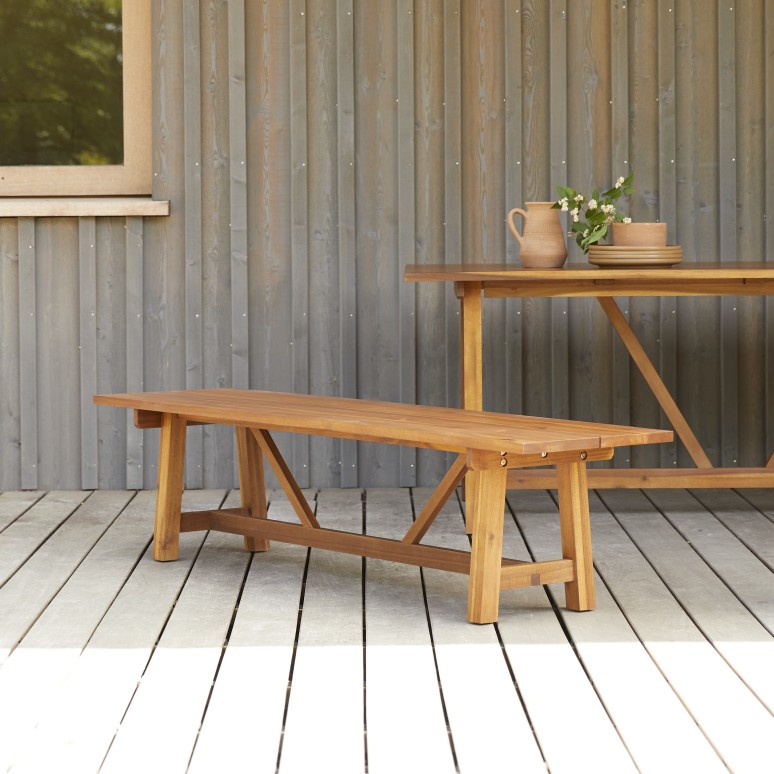 Alba - Gartenbank aus massiver Akazie