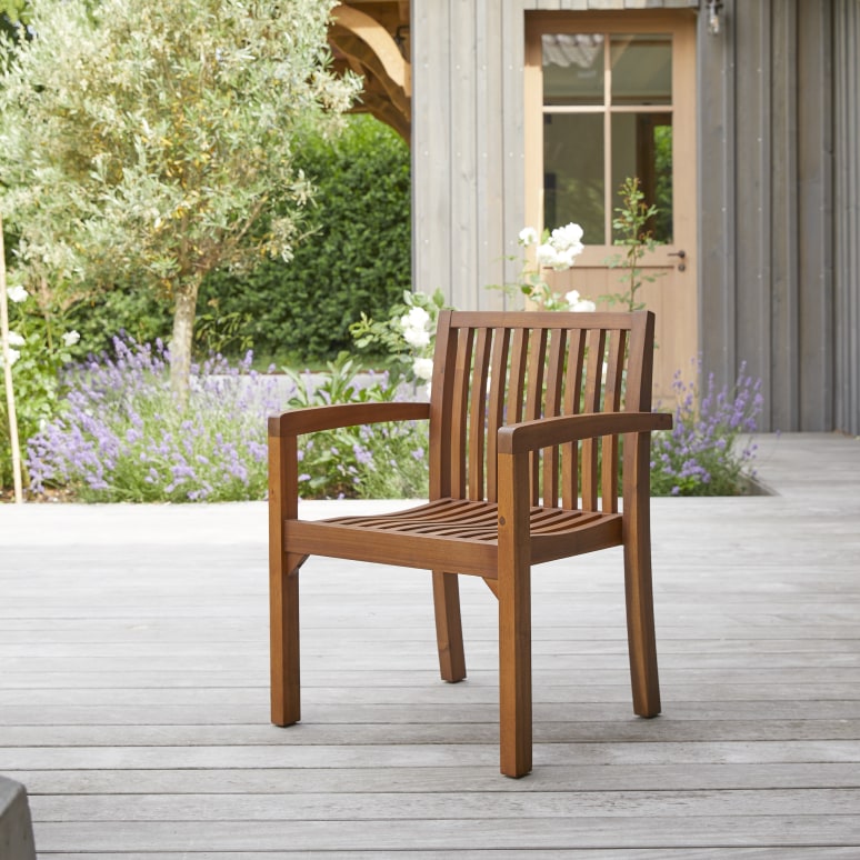 Pilar - Set of 2 solid acacia garden armchairs