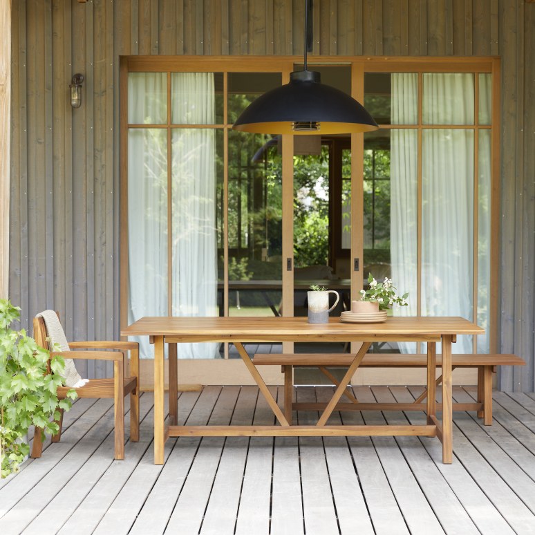 Alba - Tuintafel in massief acacia voor 6 personen