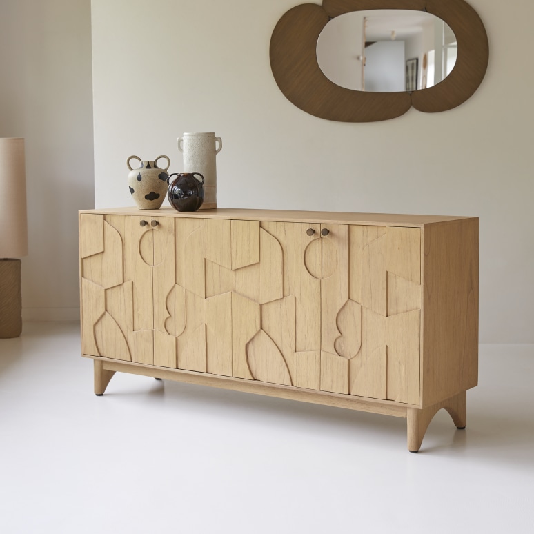 Otho - Credenza in legno di mindi da 165 cm