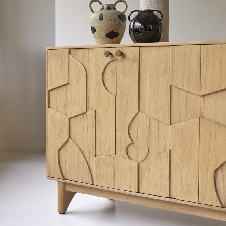 Otho - Aparador de mindi de 165 cm