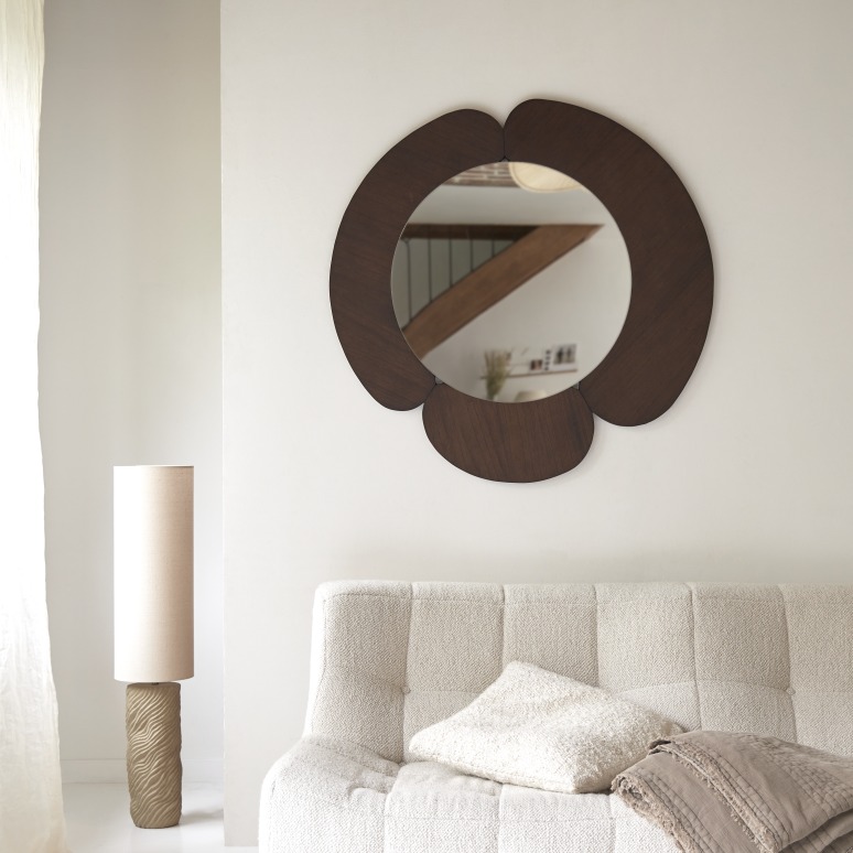 Sara - Dark Mindi Wood Mirror