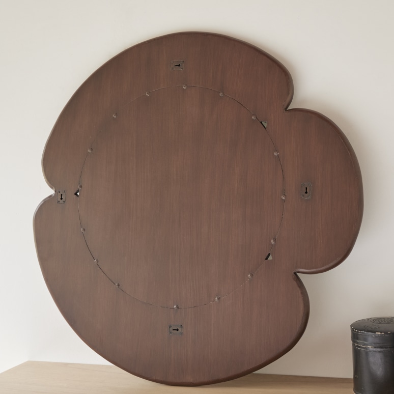 Sara - Spiegel mit dunklem Mindiholz-Rahmen 110 x 110 cm